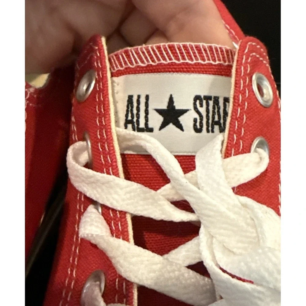 Converse All Star Chuck Taylor Womens 10 Mens 8 Canvas Low Top Red Sneakers NEW - Picture 7 of 11